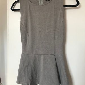 Topshop Grey Peplum Tank Top